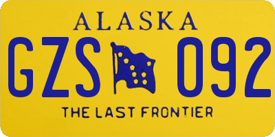 AK license plate GZS092