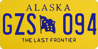 AK license plate GZS094