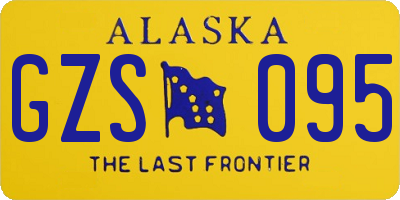 AK license plate GZS095