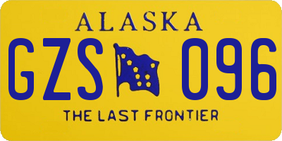 AK license plate GZS096