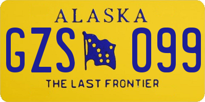 AK license plate GZS099