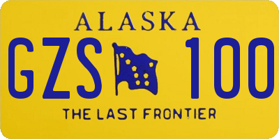 AK license plate GZS100