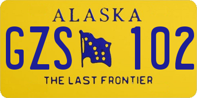 AK license plate GZS102