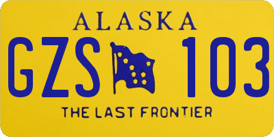 AK license plate GZS103