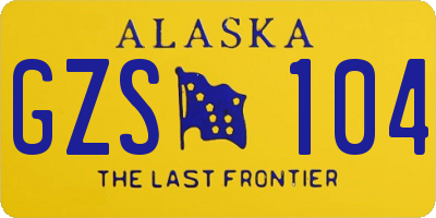 AK license plate GZS104