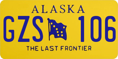 AK license plate GZS106