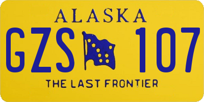 AK license plate GZS107