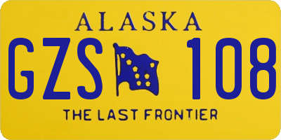 AK license plate GZS108