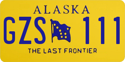 AK license plate GZS111