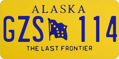 AK license plate GZS114