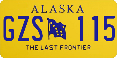 AK license plate GZS115