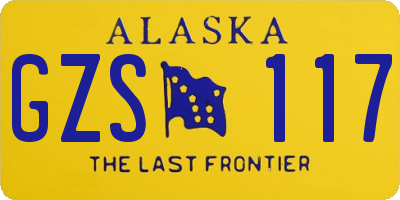 AK license plate GZS117