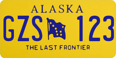 AK license plate GZS123