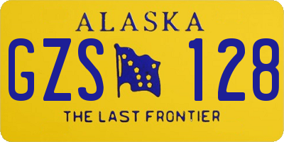 AK license plate GZS128