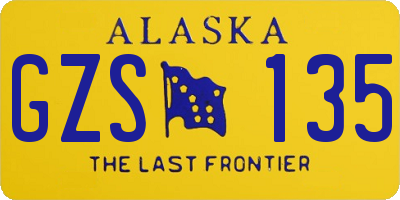 AK license plate GZS135