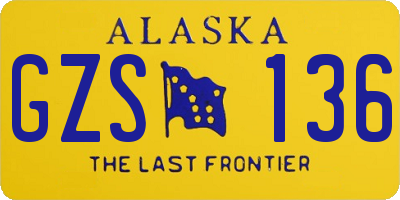 AK license plate GZS136