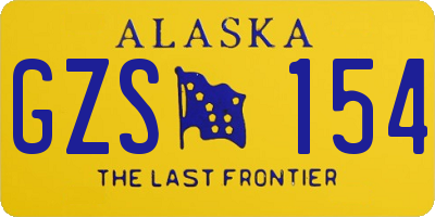 AK license plate GZS154