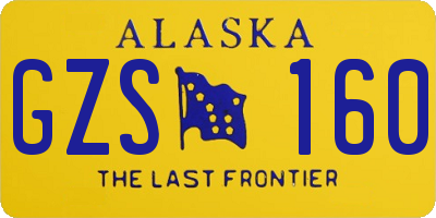 AK license plate GZS160