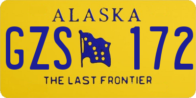 AK license plate GZS172