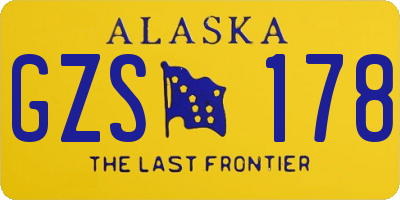 AK license plate GZS178