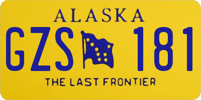 AK license plate GZS181