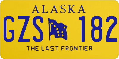 AK license plate GZS182