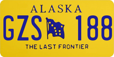 AK license plate GZS188