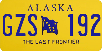 AK license plate GZS192