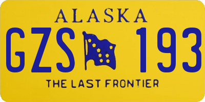 AK license plate GZS193