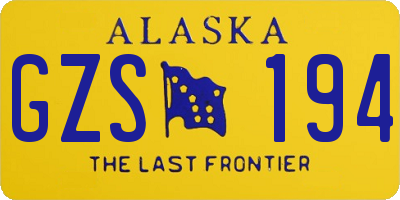 AK license plate GZS194