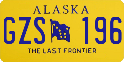 AK license plate GZS196