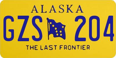 AK license plate GZS204