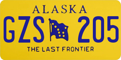 AK license plate GZS205