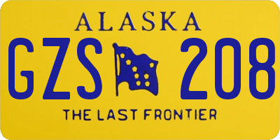 AK license plate GZS208