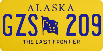 AK license plate GZS209