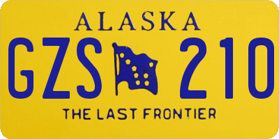 AK license plate GZS210