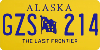 AK license plate GZS214