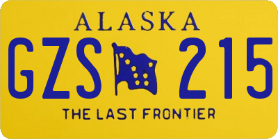 AK license plate GZS215