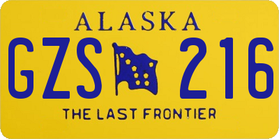 AK license plate GZS216