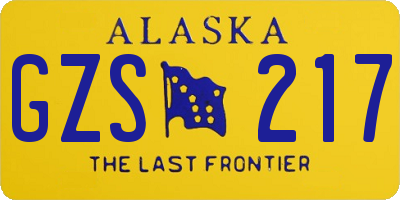 AK license plate GZS217