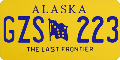 AK license plate GZS223