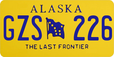 AK license plate GZS226