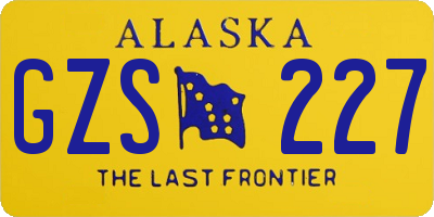 AK license plate GZS227