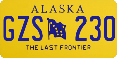 AK license plate GZS230