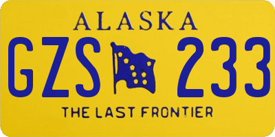 AK license plate GZS233