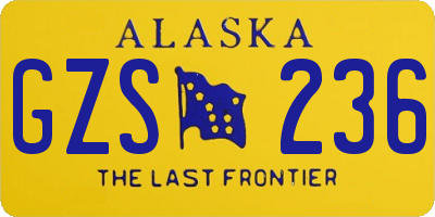 AK license plate GZS236