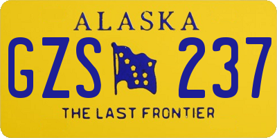 AK license plate GZS237