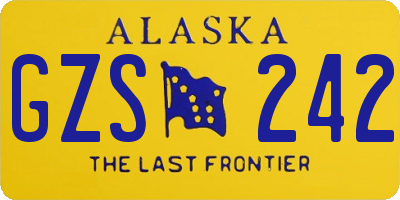 AK license plate GZS242