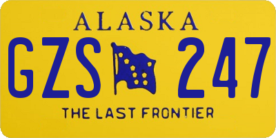 AK license plate GZS247