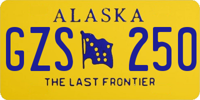 AK license plate GZS250